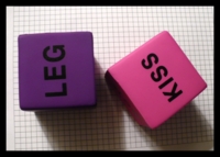 Dice : Dice - 6D - Floating Erotic Dice - Pink and Purple